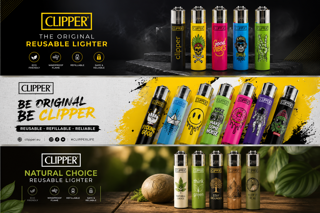 فندک کلیپر  فانتزی گرافیتی clipper
